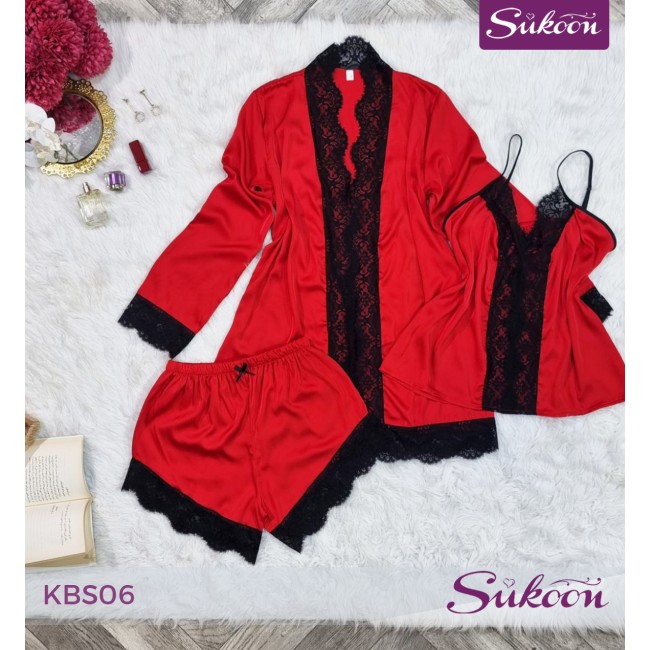 -Pyjama dentelle 3psc -KBS06