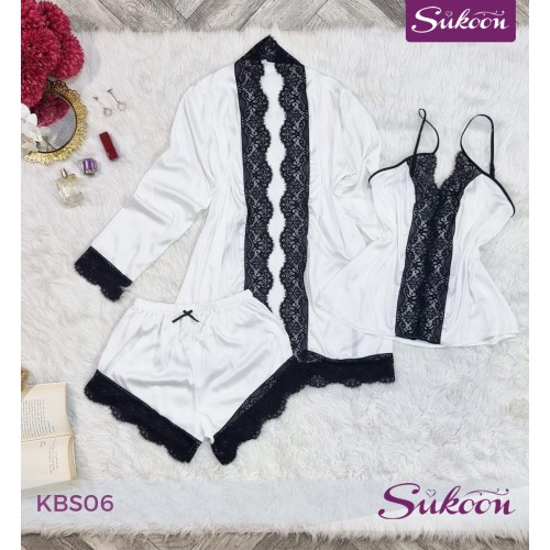 -Pyjama dentelle 3psc -KBS06