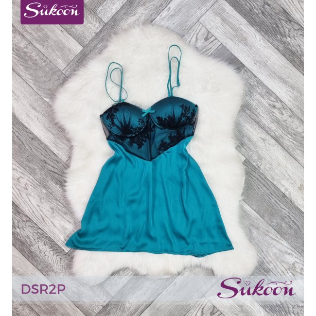 -Déshabillé en satin rouge -DSR2P