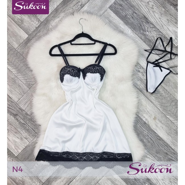-Nuisette en satin et dental -N4