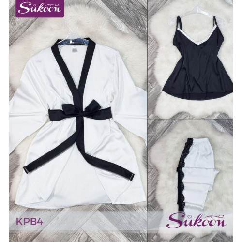 -Pyjama rose en satin -KPB4