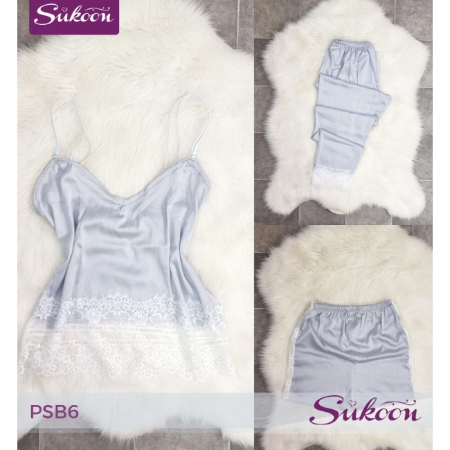-Pyjama satinée en 3 psc -PSB6