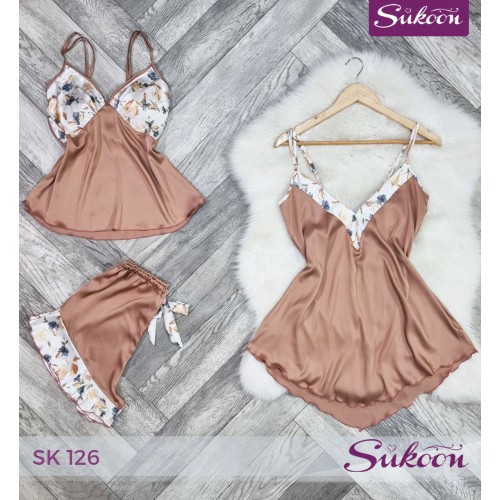 -Pyjama 3 psc”-SK126“ – 😍لأن الأناقة تبدأ من لحظة الراحة