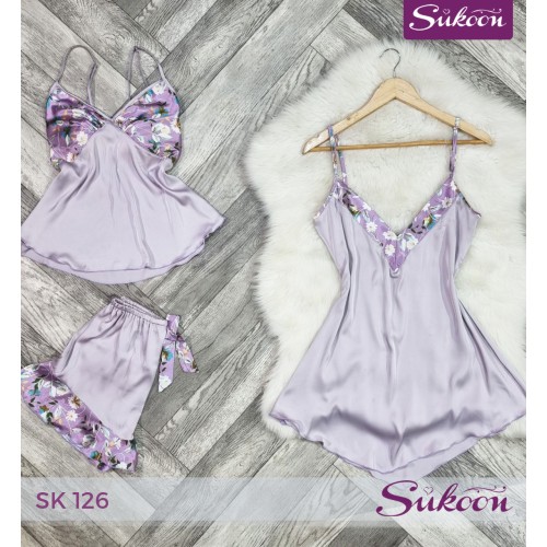 -Pyjama 3 psc”-SK126“ – 😍لأن الأناقة تبدأ من لحظة الراحة