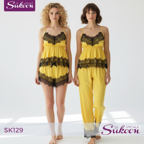 -Pyjama en jaune… la douceur qui attire sans faire d’effort -SK129