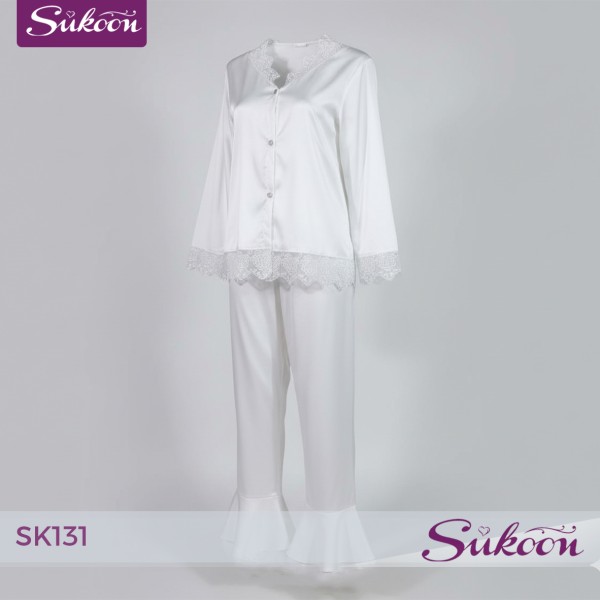 Pyjama Satin & Dentell -SK131-e 🥰 حين يلتقي الساتان بسحر... 2