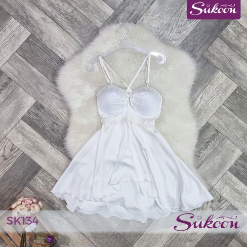 Désabillé Blanc Élégant 🤍بساطة راقية بلمسة أنثوية -SK134-