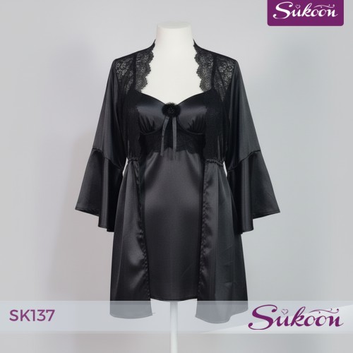 🖤✨ ديزابيي أسود… أنوثة راقية بتفاصيل دونتال تخطف الأنفاس ✨🖤-SK137-