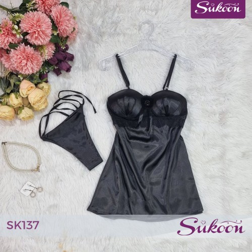 🖤✨ ديزابيي أسود… أنوثة راقية بتفاصيل دونتال تخطف الأنفاس ✨🖤-SK137-