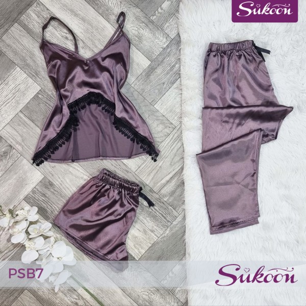 بيجاما 3 قطع… راحة، نعومة، وأناقة في طلة وحدة -PSB7-