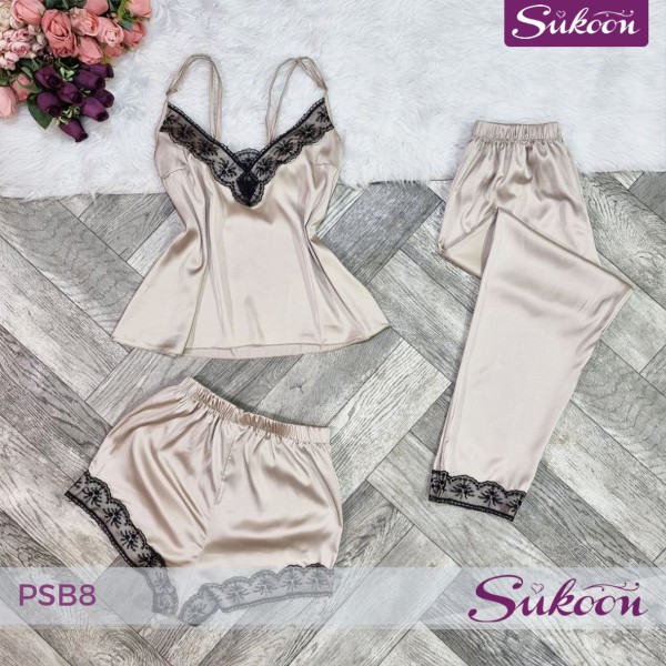 بيجاما من 3 قطع… ستايل ناعم يزيدلك أنوثة كل يوم -PSB8-