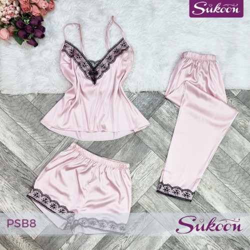 بيجاما من 3 قطع… ستايل ناعم يزيدلك أنوثة كل يوم -PSB8-