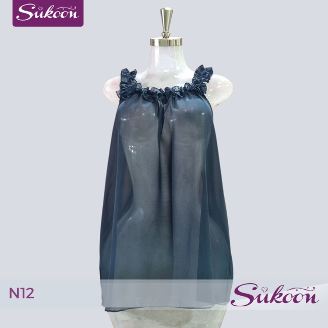 -Nuisette en 2psc , L'élégance en noire -N12