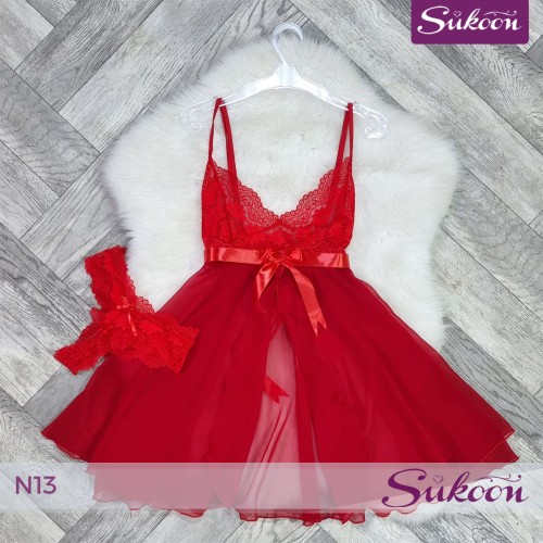 Nuisette dentelle & mousseline | أنوثة تنساب بنعومة -N13-