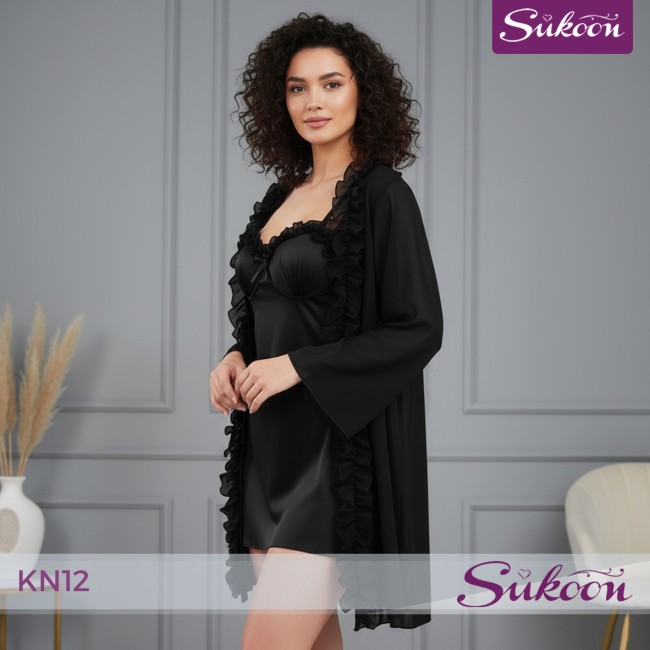 Déshabillé 2 pièces | أناقة متكاملة -KN12-