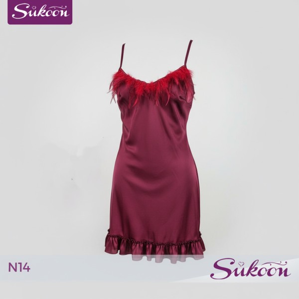 نويزات ساتان بلمسة ريش… نعومة تلفت الأنظار -N14-