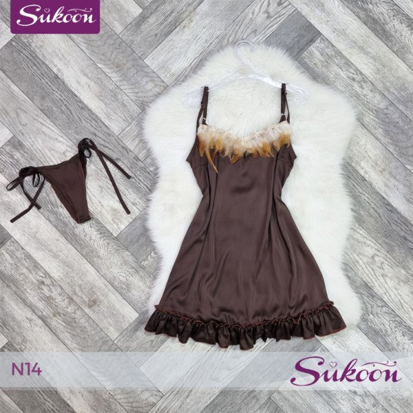 نويزات ساتان بلمسة ريش… نعومة تلفت الأنظار -N14- 2