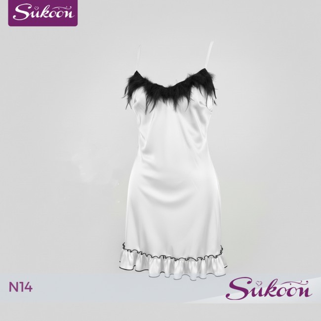 نويزات ساتان بلمسة ريش… نعومة تلفت الأنظار -N14-