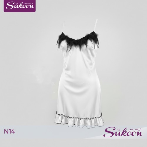 نويزات ساتان بلمسة ريش… نعومة تلفت الأنظار -N14-