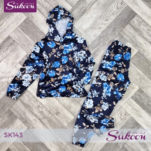 بيجاما أفلور … راحة دافئة ولمسة أنثوية 🌸 -SK143-