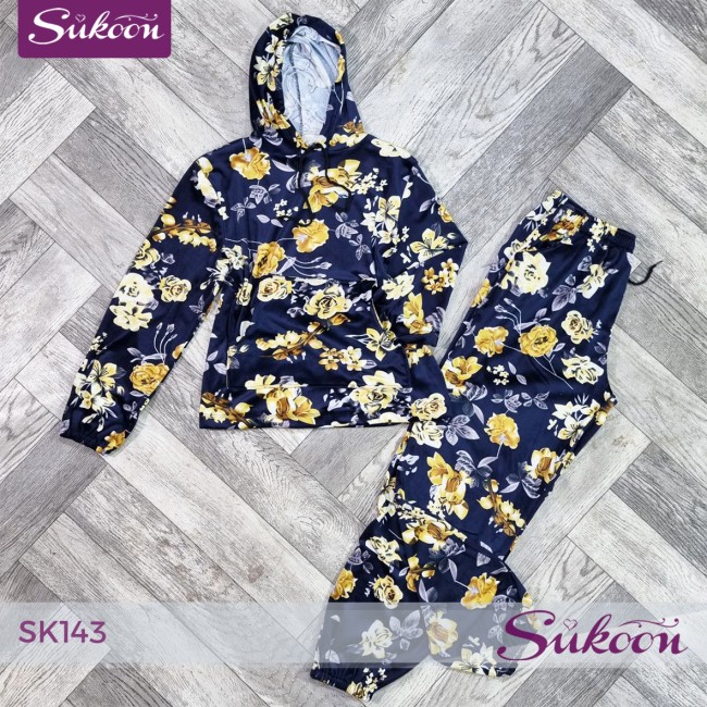 بيجاما أفلور … راحة دافئة ولمسة أنثوية 🌸 -SK143-