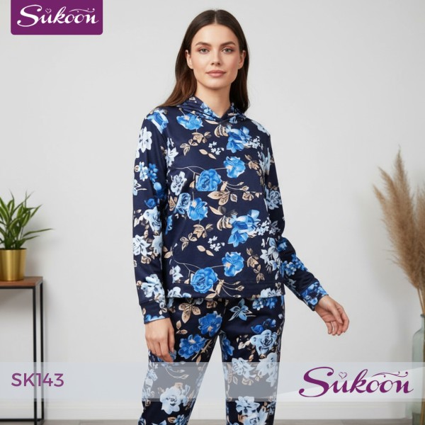 بيجاما أفلور … راحة دافئة ولمسة أنثوية 🌸 -SK143- 2