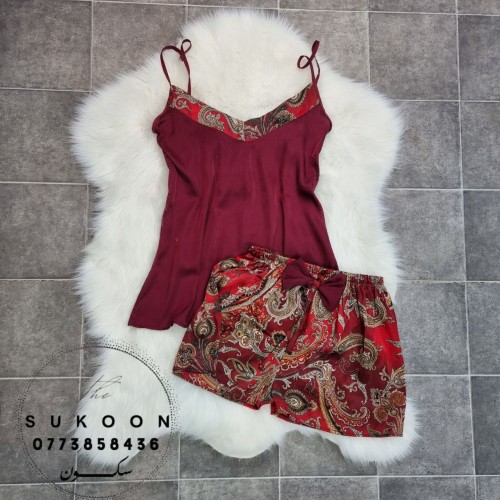 Ensemble pyjama en soie décorée -EGSG3-