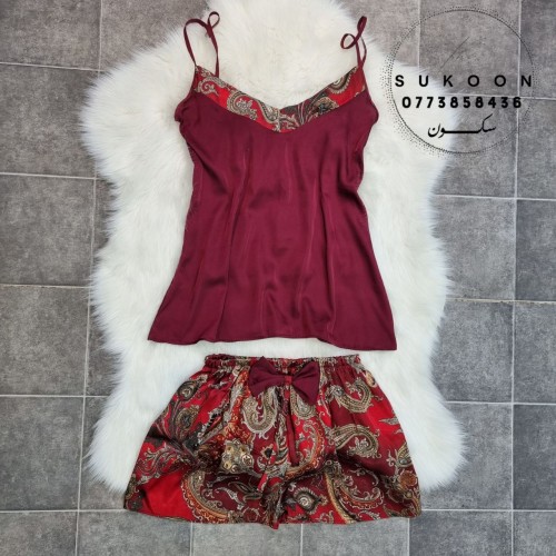 Ensemble pyjama en soie décorée -EGSG3-