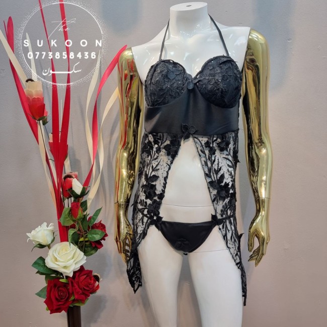 nuisette court en satin