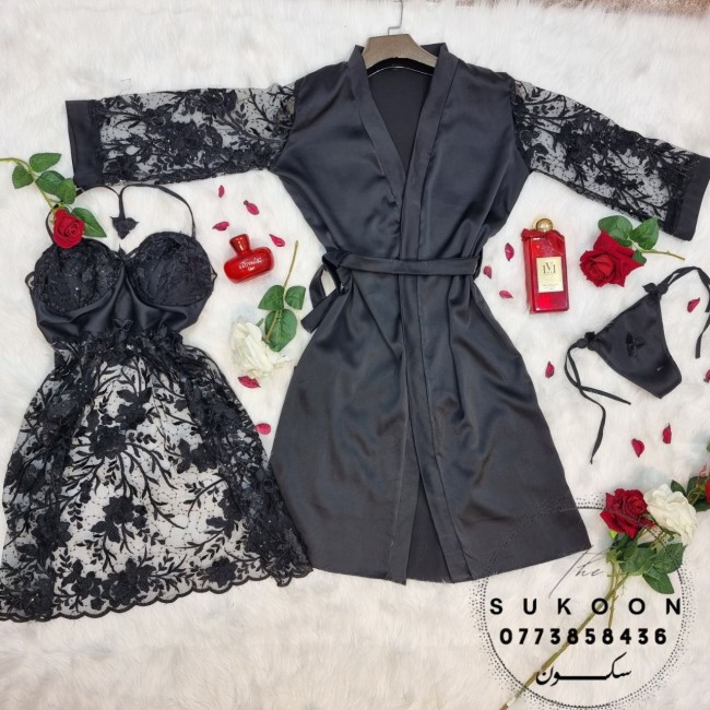 nuisette court en satin