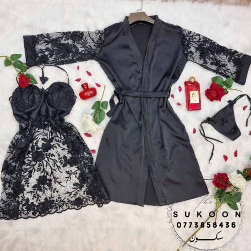 nuisette court en satin