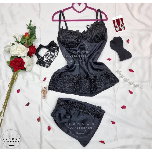 -Pyjamas Gupir et Satin 5pcs -SGU6P